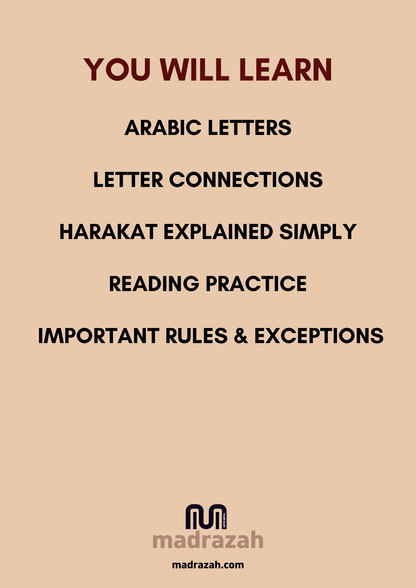 Master Arabic Letters: Learn to Read Arabic Step by Step E-BOOK with AUDIO support
