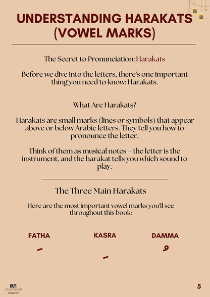 Master Arabic Letters: Learn to Read Arabic Step by Step E-BOOK with AUDIO support